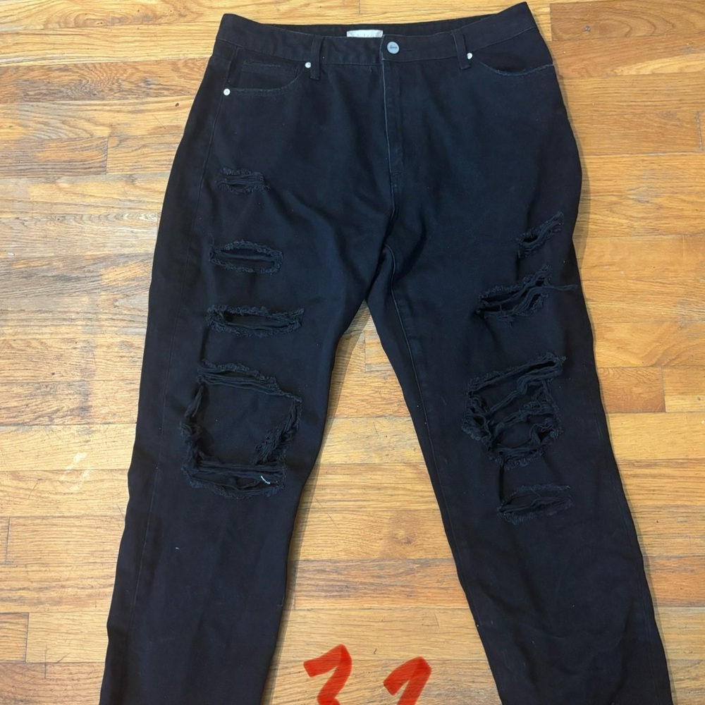 Altar'd State Black Distressed Flare Jeans